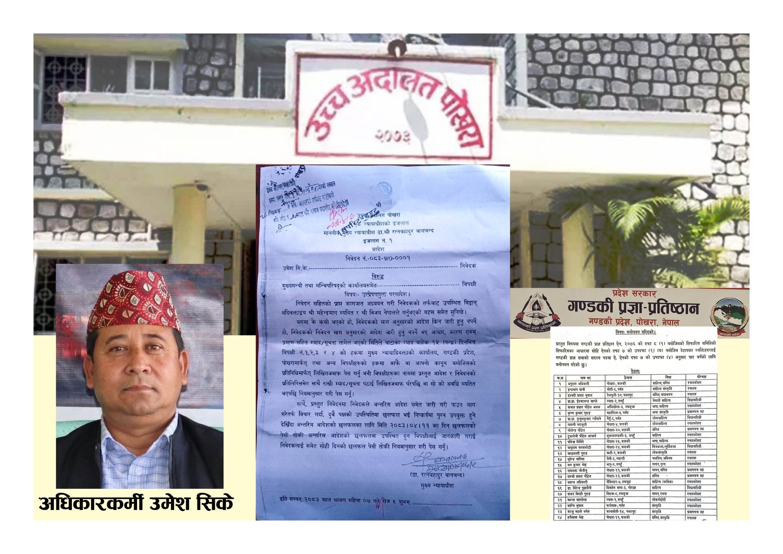 गण्डकी प्रज्ञा–प्रतिष्ठान पदाधिकारी मनोनयन खारेजी माग, अदालत भन्छ कारण देखाऊ !